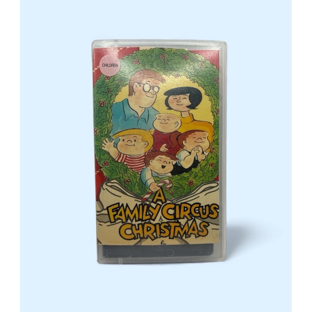 A‎ Family Circus Christmas VHS Clear Plastic Cover